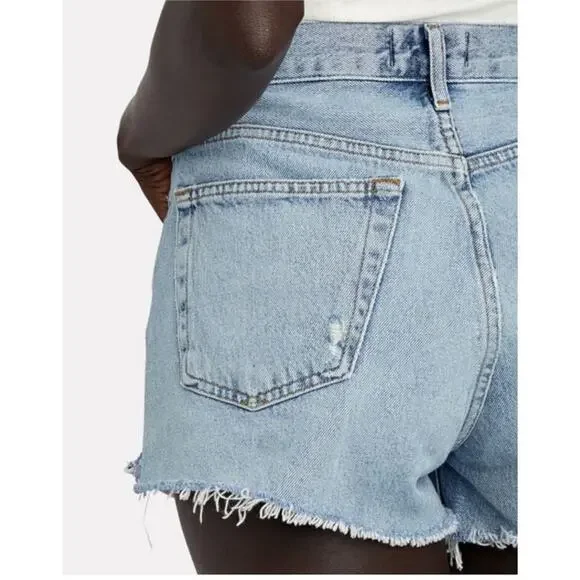 AGOLDE Parker High Rise Vintage Cut Off Denim Shorts in Riptide Size 26